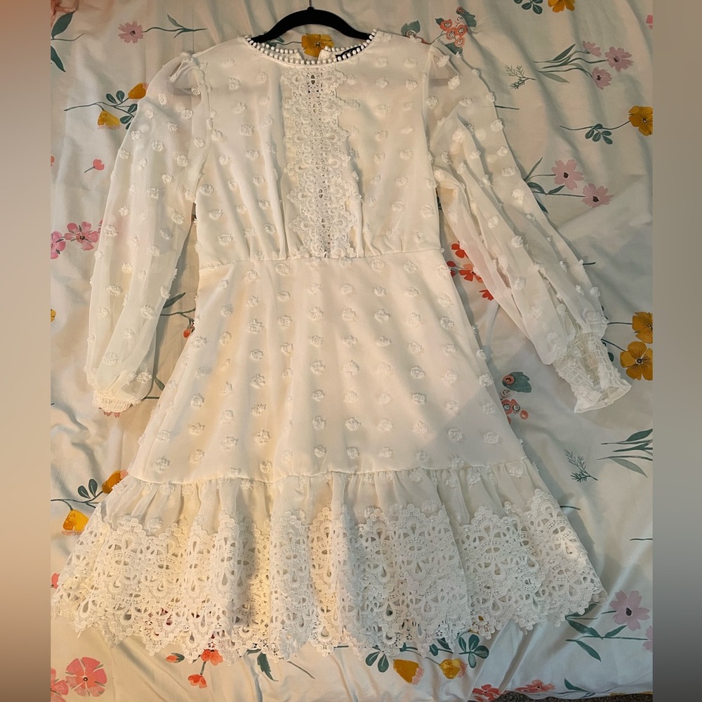 White Long Sleeve Dress
